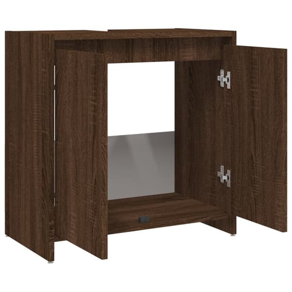 Badrumsinredningspaket - Living Badrumsskåp brun ek 60x33x61 cm konstruerat trä