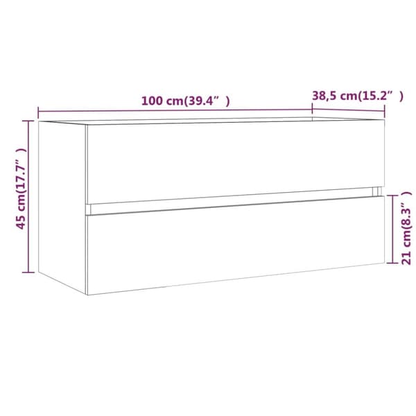 Handfatsskåp brun ek 100x38,5x45 cm konstruerat trä - Underskåp - Badrumsunderskåp - Home & Living