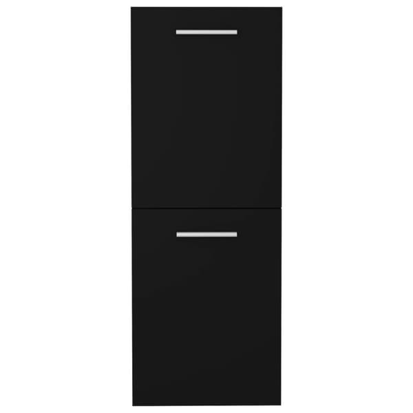 Badeværelsesskab 30x30x80 cm konstrueret træ sort - Badeværelsesskab - Badeværelsesskabe - Home & Living