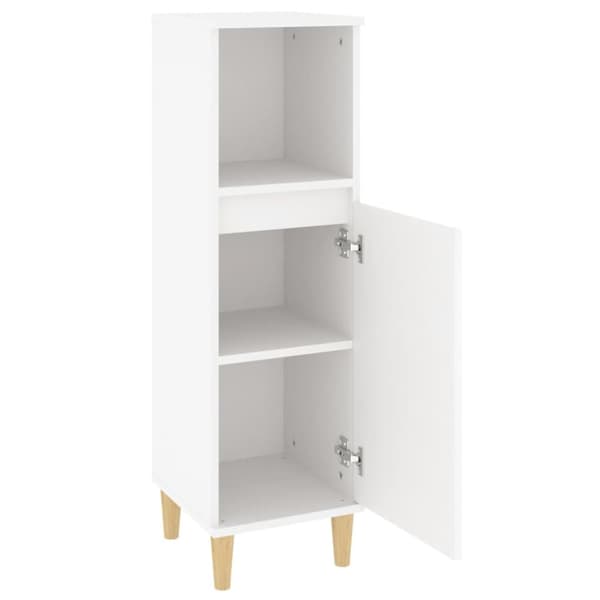 Badeværelsesskab 30x30x100 cm konstrueret træ hvid - Badeværelsesskab - Badeværelsesskabe - Home & Living