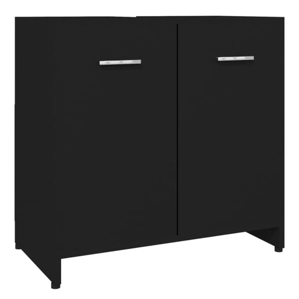 Badeværelsesskab 60x33x61 cm konstrueret træ sort - Badeværelsesskab - Badeværelsesskabe - Home & Living