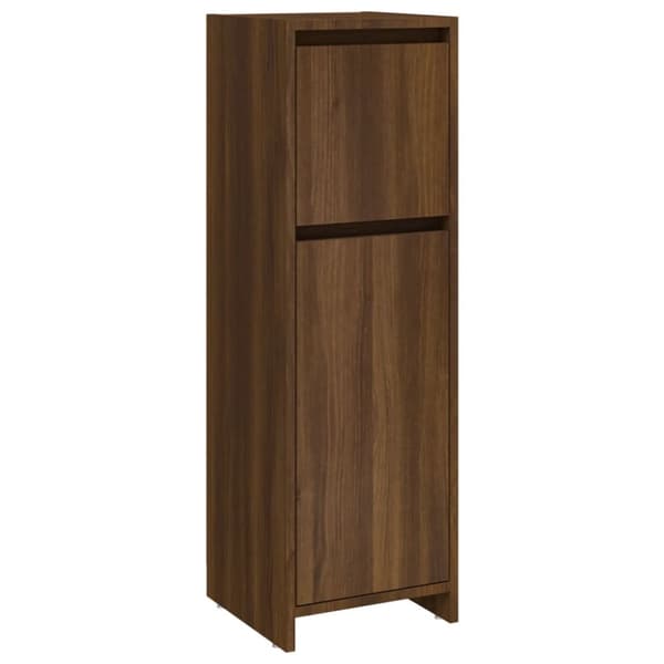 Badeværelsesskab 30x30x95 cm konstrueret træ brunt egetræ - Badeværelsesskab - Badeværelsesskabe - Home & Living