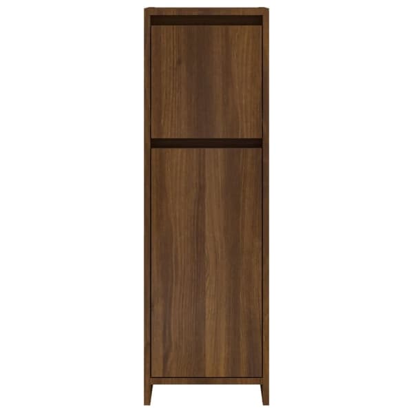 Badeværelsesskab 30x30x95 cm konstrueret træ brunt egetræ - Badeværelsesskab - Badeværelsesskabe - Home & Living