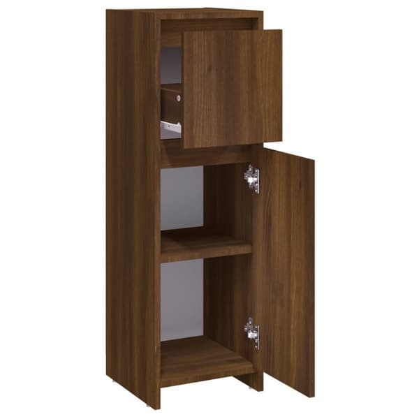 Badeværelsesskab 30x30x95 cm konstrueret træ brunt egetræ - Badeværelsesskab - Badeværelsesskabe - Home & Living