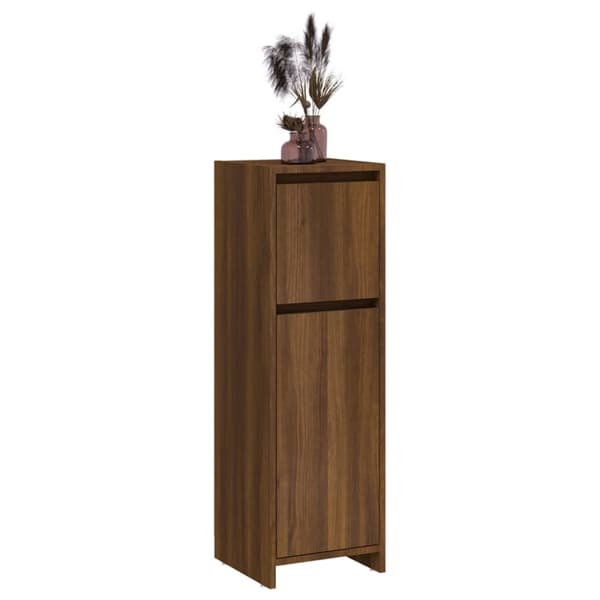 Badeværelsesskab 30x30x95 cm konstrueret træ brunt egetræ - Badeværelsesskab - Badeværelsesskabe - Home & Living
