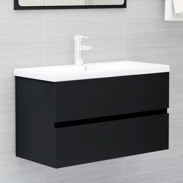 Vaskeskab 80x38,5x45 cm spånplade sort - Vaskeskab - Vaskeskabe - Home & Living