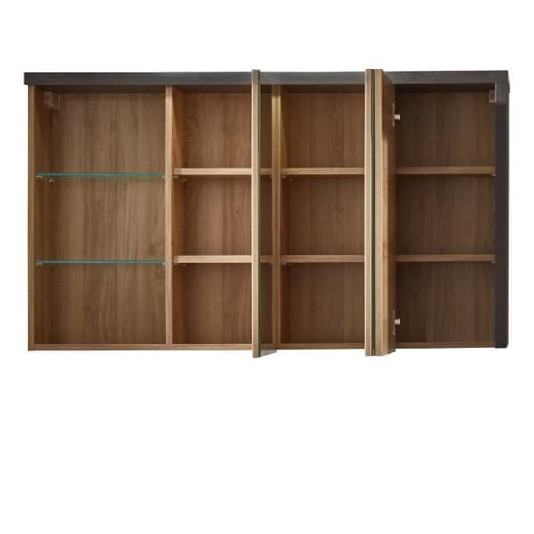 Ensemble möbler badrum tvättställ + kolonn + spegelskåp - L186 x P53 x H198 cm - BAY