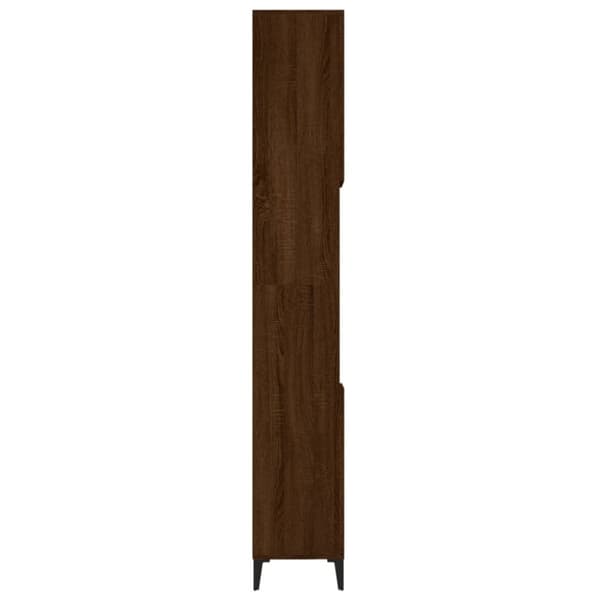 badeværelsesskab 30x30x190 cm konstrueret træ brun egetræsfarve