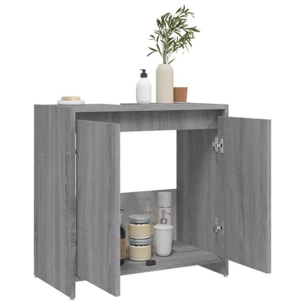 badeværelsesskab 60x33x61 cm konstrueret træ grå sonoma-eg