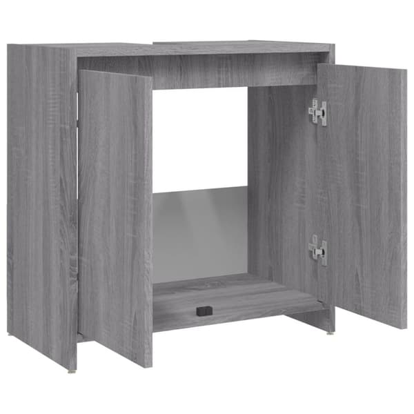 badeværelsesskab 60x33x61 cm konstrueret træ grå sonoma-eg
