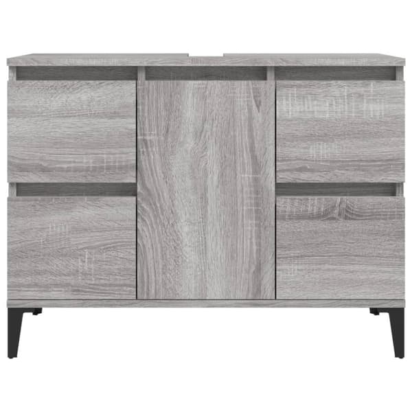 skab til håndvask 80x33x60 cm konstrueret træ grå sonoma-eg