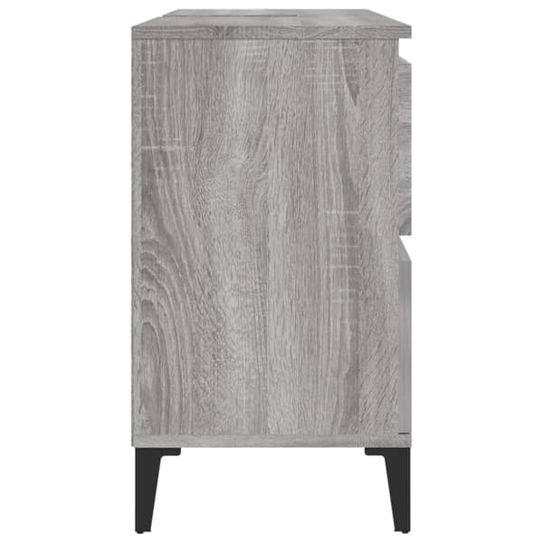 skab til håndvask 80x33x60 cm konstrueret træ grå sonoma-eg