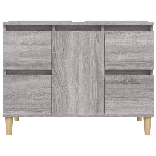 skab til håndvask 80x33x60 cm konstrueret træ grå sonoma-eg