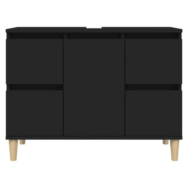 Tvättställsskåp svart 80x33x60 cm konstruerat trä