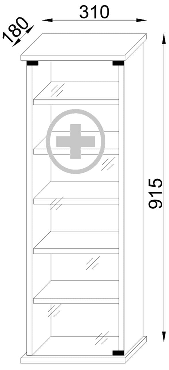 OmalXXL badskab , medicinskab Sonoma eg dekor.