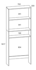 Miniatyrbilde 2 av 3: Lona baderomsskap bøk dekor.