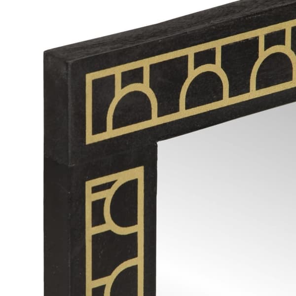 vidaXL Baderomsspeil 50x70x2,5 cm heltre mango og glass