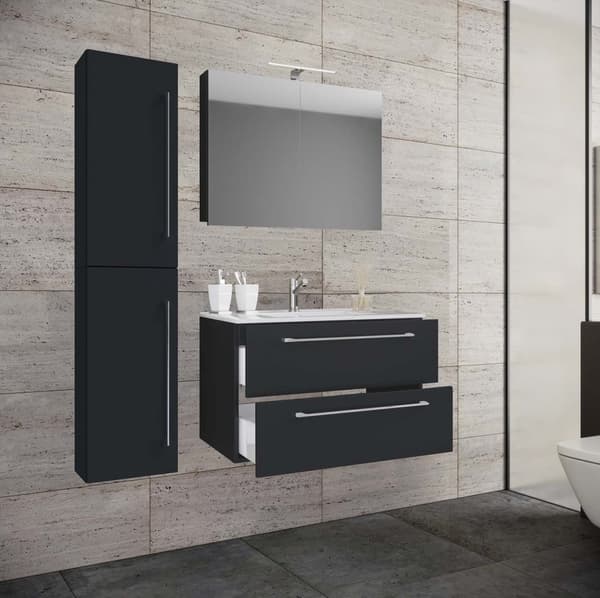 Badinos80SS baderomsinnredning svart.