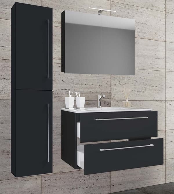 Badinos80SS baderomsinnredning svart.