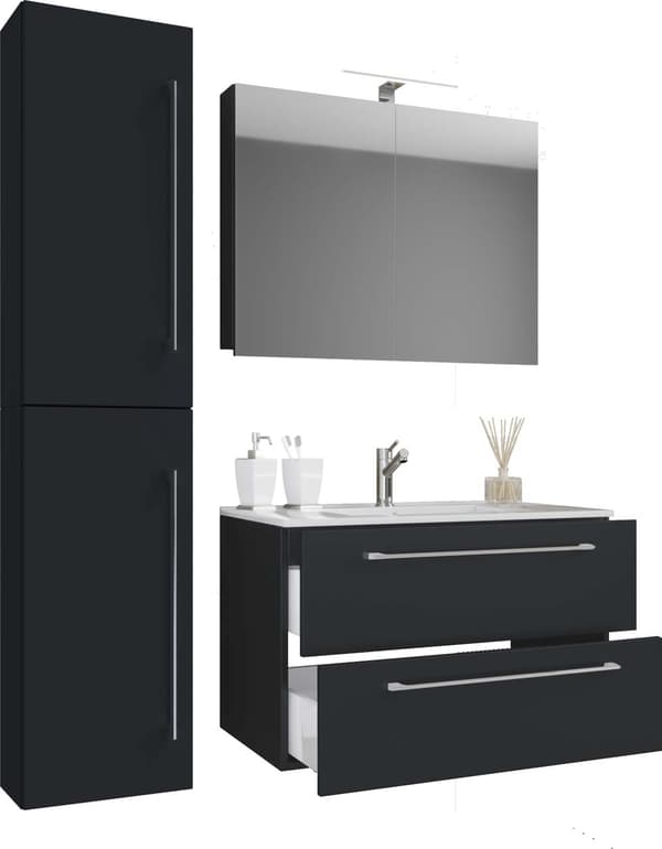 Badinos80SS baderomsinnredning svart.