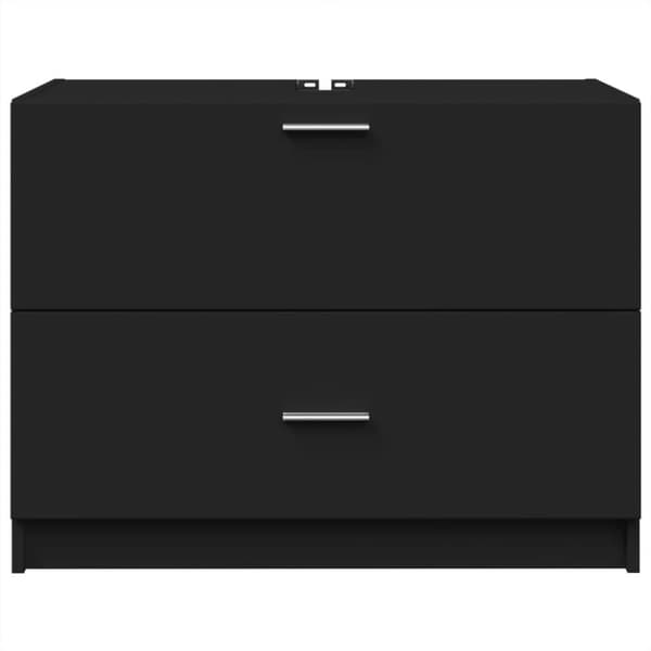 vidaXL Tvättställsskåp svart 78x37x59 cm konstruerat trä