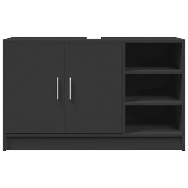 vidaXL underskab til håndvask 90x29x55 cm konstrueret træ sort
