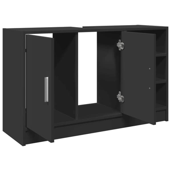 vidaXL underskab til håndvask 90x29x55 cm konstrueret træ sort