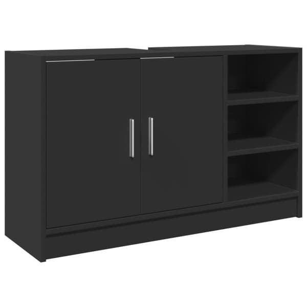 vidaXL underskab til håndvask 90x29x55 cm konstrueret træ sort