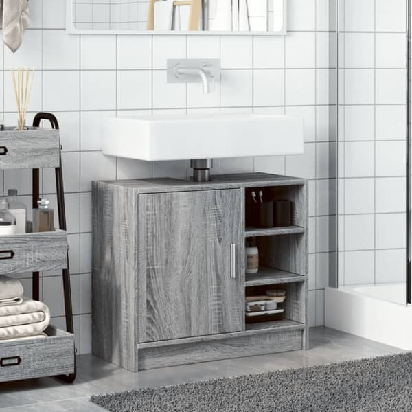vidaXL Allaskaappi harmaa Sonoma 63x29x55 cm tekninen puu