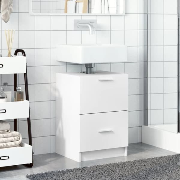vidaXL Servantskap hvit 40x37x59 cm konstruert tre