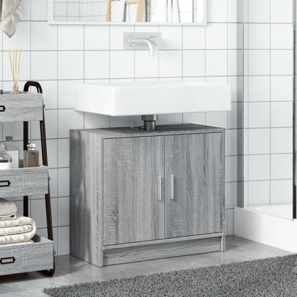 vidaXL Allaskaappi harmaa Sonoma 63x29x55 cm tekninen puu