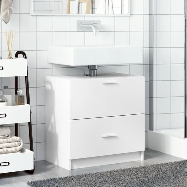 vidaXL underskab til håndvask 59x37x59 cm konstrueret træ hvid