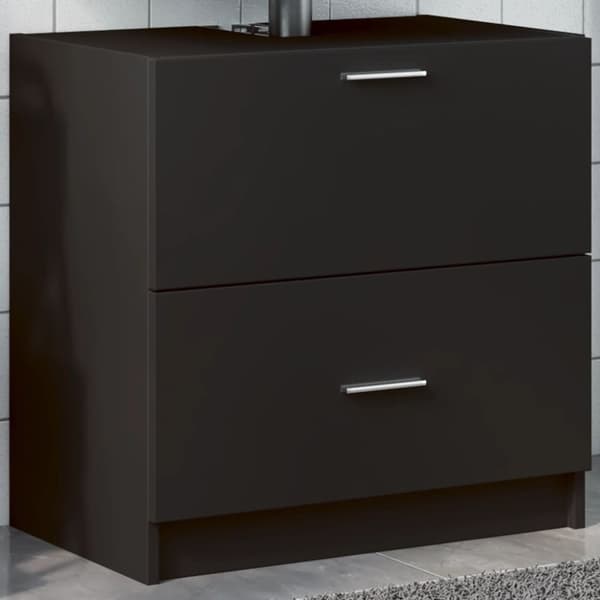 vidaXL underskab til håndvask 59x37x59 cm konstrueret træ sort