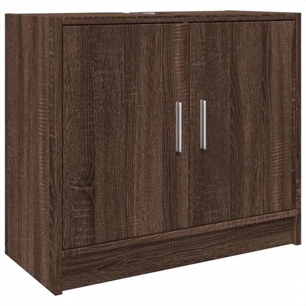 vidaXL Tvättställsskåp brun ek 63x29x55 cm konstruerat trä