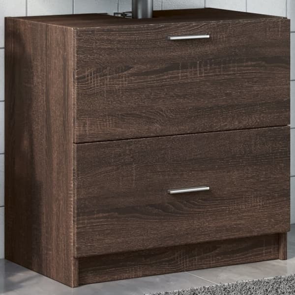 vidaXL underskab til håndvask 59x37x59 cm konstrueret træ brunt eg