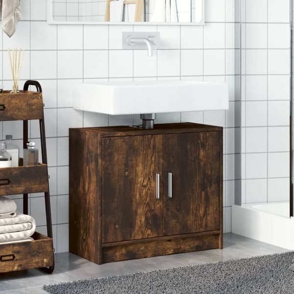 vidaXL Allaskaappi savutammi 63x29x55 cm tekninen puu
