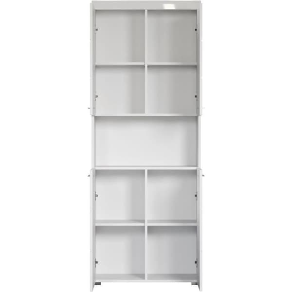 Dubbelsidig badrumsmöbel - 4 dörrar + 1 nisch - L73 x P31 x H190 cm - Vit - AMANDA