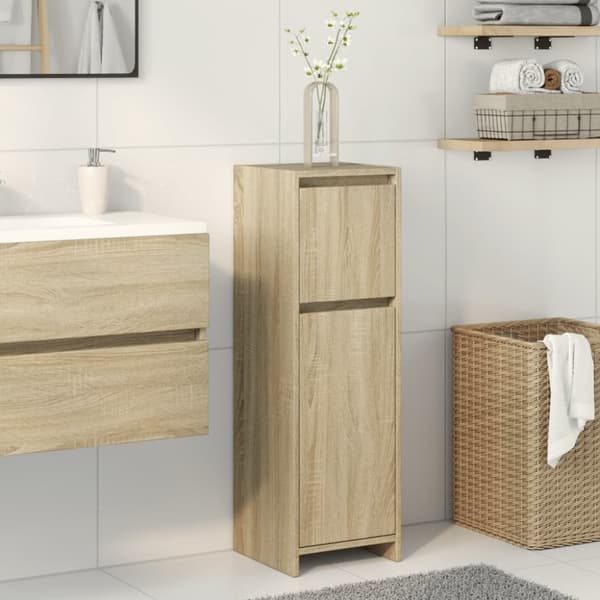 vidaXL Kylpyhuonekaappi Sonoma-tammi 30x30x95 cm lastulevy