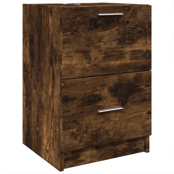 vidaXL Tvättställsskåp rökfärgad ek 40x37x59 cm konstruerat trä