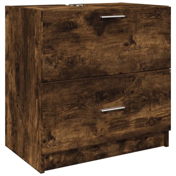 vidaXL Servantskap røkt eik 59x37x59 cm konstruert tre