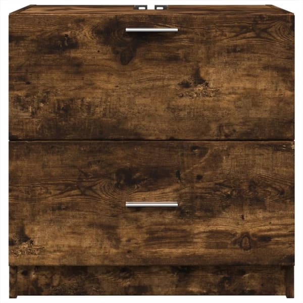 vidaXL Servantskap røkt eik 59x37x59 cm konstruert tre