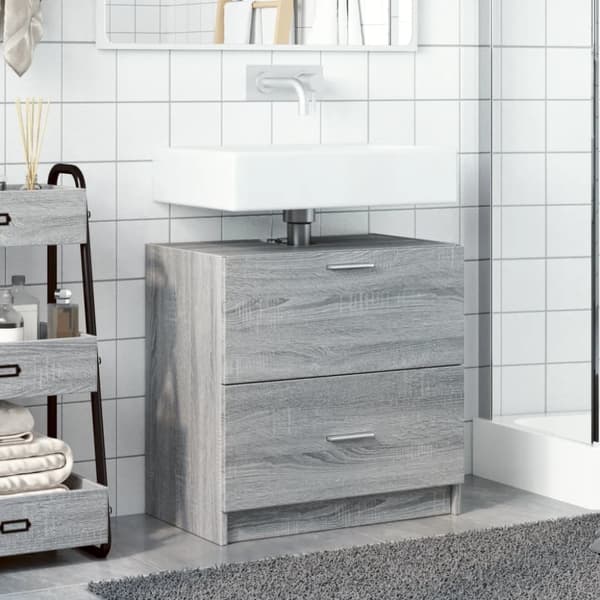 vidaXL Servantskap grå sonoma 59x37x59 cm konstruert tre