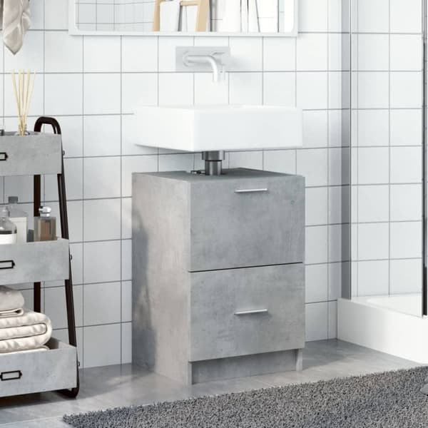 vidaXL Servantskap betonggrå 40x37x59 cm konstruert tre