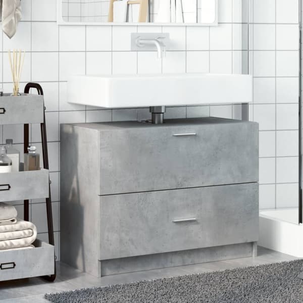 vidaXL Servantskap betonggrå 78x37x59 cm konstruert tre
