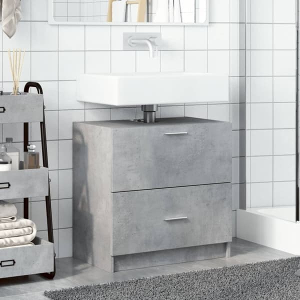 vidaXL underskab til håndvask 59x37x59 cm konstrueret træ betongrå