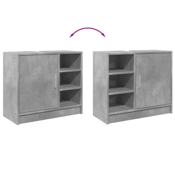 vidaXL underskab til håndvask 63x29x55 cm konstrueret træ betongrå