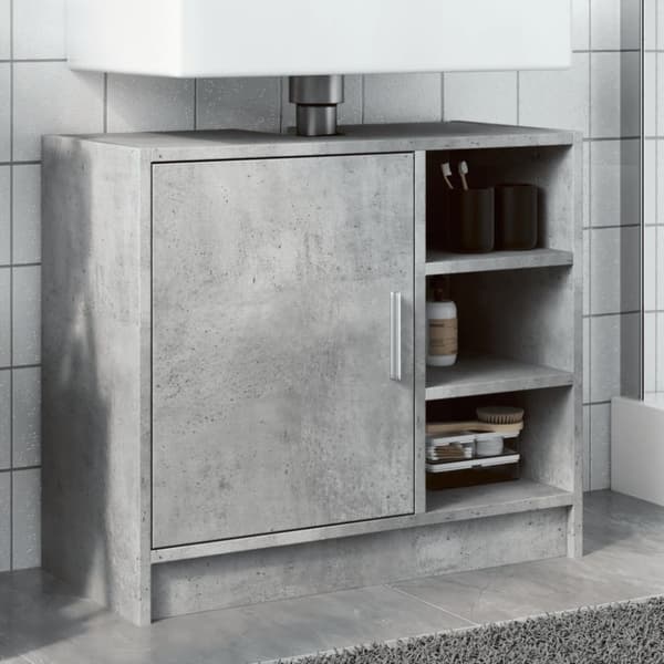 vidaXL underskab til håndvask 63x29x55 cm konstrueret træ betongrå