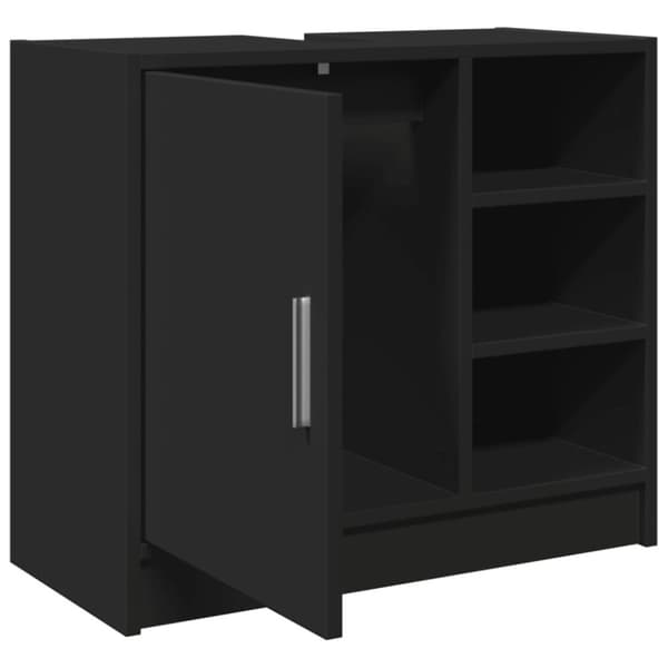 vidaXL underskab til håndvask 63x29x55 cm konstrueret træ sort
