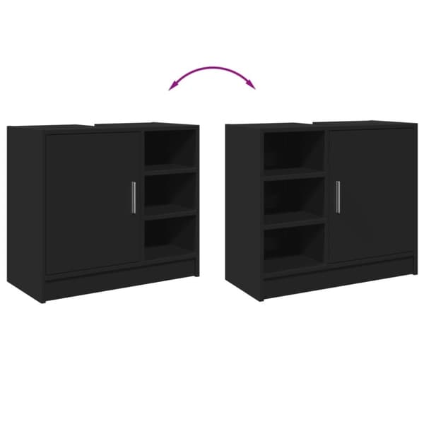 vidaXL underskab til håndvask 63x29x55 cm konstrueret træ sort