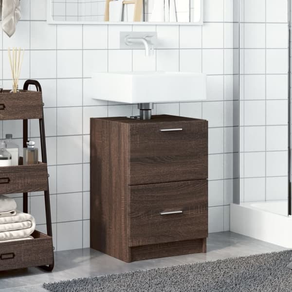 vidaXL Pesuallaskaappi ruskea tammi 40x37x59 cm tekninen puu